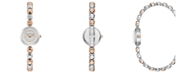 BCBGMAXAZRIA Ladies Two Tone Rose Gold Bracelet Watch with Silver Dial, 20mm